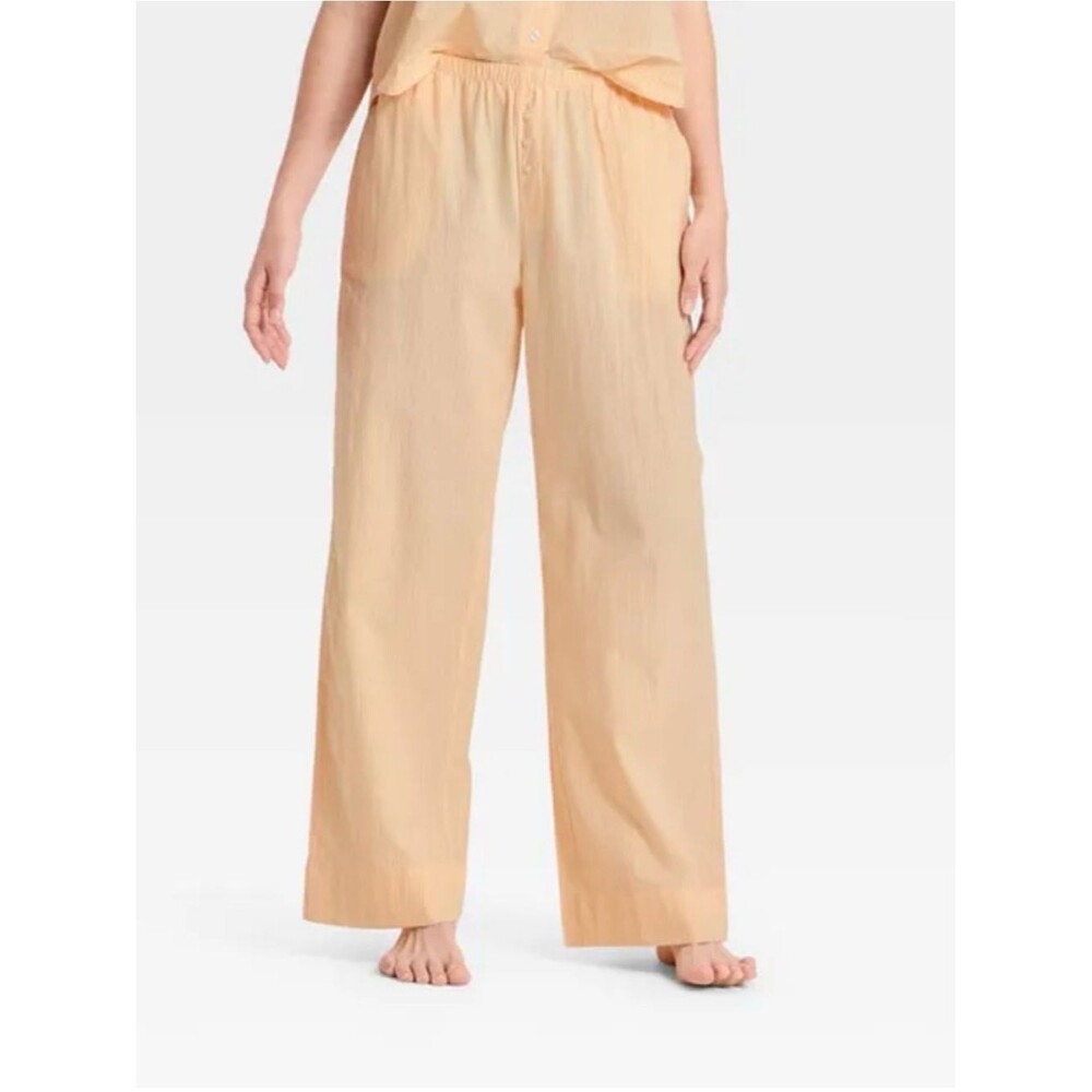 Auden XL Long Striped Cotton Blend Pajama Pants - Peach Orange NWT cozy soft